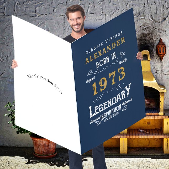 50th Birthday 1973 Custom Jumbo Legendary Blue Card (Creator Uploaded)