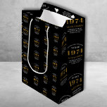 50th Birthday 1974 Black Gold Chic Elegant Medium Gift Bag<br><div class="desc">50th Birthday Chic 1974 Themed Black & Gold Elegant Gift Bags. Celebrate the journey of the vintage years with our 50th Birthday 1974 Black and Gold Chic Elegant Gift Bags. Wrapped in class and elegance, these high-quality gift bags offer a fully personalized touch, reflecting the chic vibes of the birthday....</div>