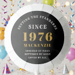 50th Birthday 1976 Add Name Black Gold Balloon<br><div class="desc">A wonderful 50th birthday gold design on a party balloon for that special celebration. Easily customize the text using the template provided. Part of the setting standards range of birthday supplies.</div>