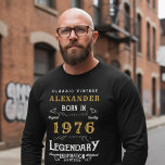 50th Birthday 1976 Add Name Black Gold Legendary T-Shirt<br><div class="desc">50th Birthday add your name T-shirt. Edit the name and year with the template provided. A wonderful custom black birthday T-shirt. More gifts and party supplies available with the "Legendary" design in the store.</div>
