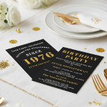 50th Birthday 1976 Black Gold Personalized For Him Invitation<br><div class="desc">Elegant Black and Gold 50th Birthday Invitation - Create Your Own Personalized Design. Setting the stage for a remarkable celebration starts with the perfect invitation. Our elegant black and gold 50th birthday invitation is the perfect choice for this milestone event. Bathed in black for a touch of sophistication and adorned...</div>