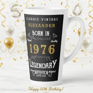 50th Birthday 1976 Legendary Retro Latte Mug
