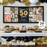 50th Birthday 20 Photo Collage Cheers to 50 Years Banner<br><div class="desc">Celebrate a 50th birthday with this personalized custom color photo banner featuring an easy-to-upload photo collage template with 20 pictures of her or him through the years for a fun birthday sign or party decoration. The design features the title CHEERS TO 50 YEARS with gold foil balloon numbers and name...</div>