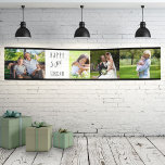50th Birthday 4 Photo Strip Personalized Banner<br><div class="desc">Personalized banner celebrating a 50th Birthday. Upload 4 of your pictures and the photo template will display them in a photo strip, separated by your custom birthday greeting. This simple photo collage displays your photos in 3 formats (2x landscape, 2x portrait and 1 square / instagram) to give you plenty...</div>