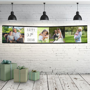 50th Birthday 4 Photo Strip Personalized Banner