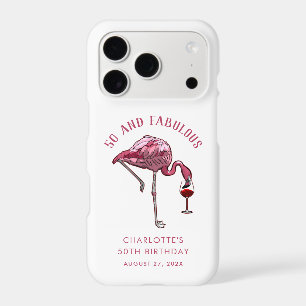 50th Birthday 50 and Fabulous Flamingo Swag Custom iPhone 17 Pro Case