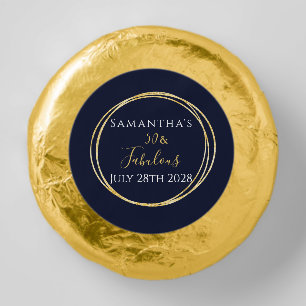 50th Birthday 50 and Fabulous Navy Birthday Party Dipped Oreo Cookie Favors