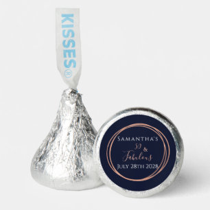 50th Birthday 50 and Fabulous Navy Rose Gold Party Hershey®'s Kisses®