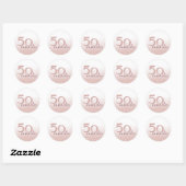 50th Birthday 50 and Fabulous Rose Gold Glitter Classic Round Sticker