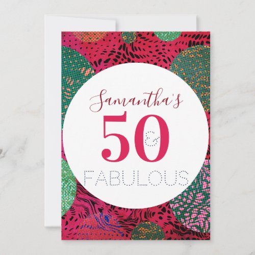 50th Birthday 50 and Fabulous Unique Party Invitation