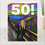 50TH BIRTHDAY 50 FUNNY GREETING CARD<br><div class="desc">50TH FUNNY 'THE SCREAM' BIRTHDAY GREETING CARD</div>