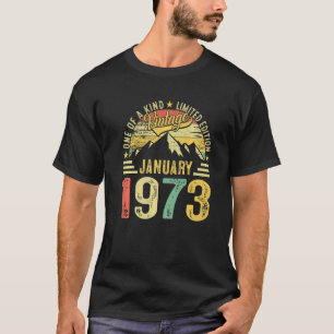 50th Birthday 50 Year Vintage January 1973 Retro M T-Shirt