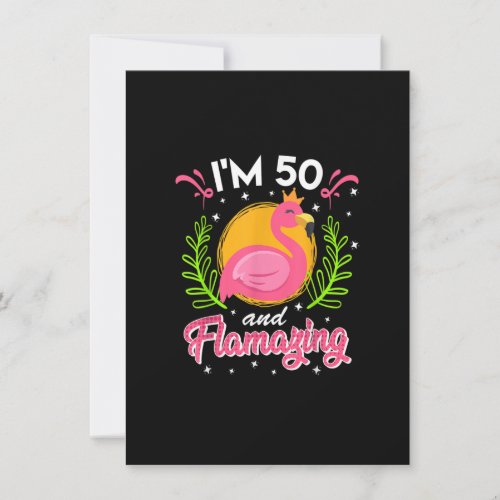 50th birthday 50 years flamazing Ladies flamingo Invitation