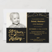50th Birthday 50 YEARS IN THE MAKING Black & Gold Invitation (Front)