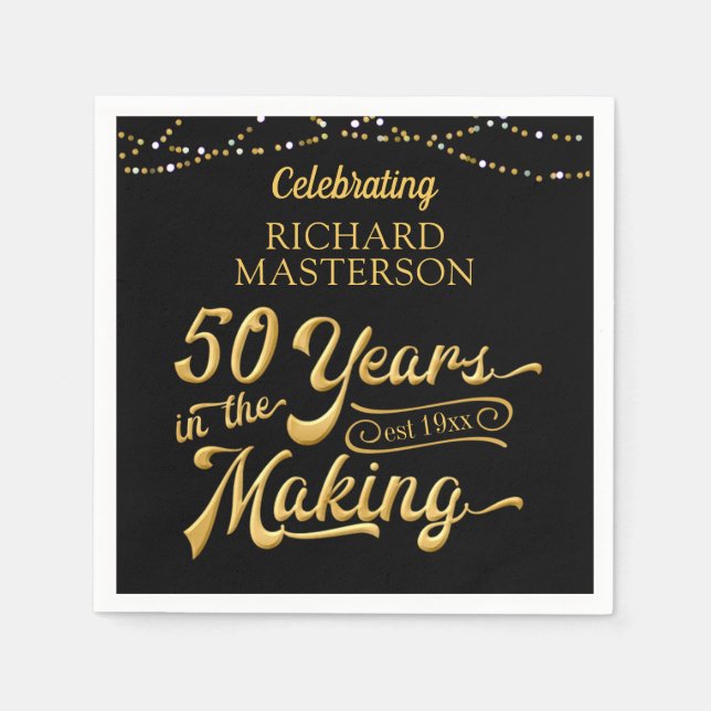 50th Birthday | 50 YEARS IN THE MAKING Napkins (Front)