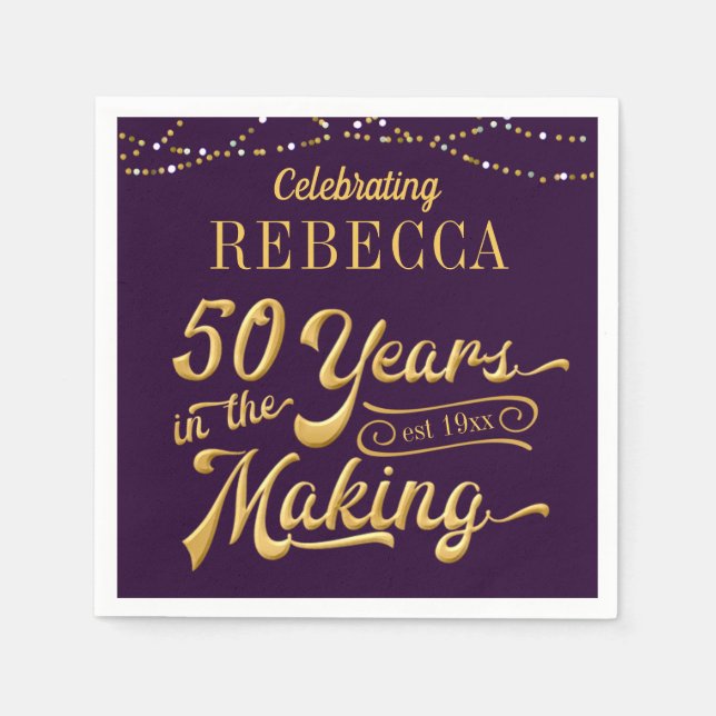 50th Birthday - 50 YEARS IN THE MAKING Personalize Napkins (Front)