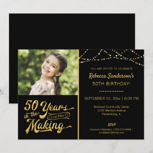 50th Birthday 50 YEARS IN THE MAKING Photo Invitation