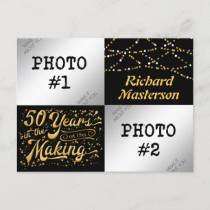 50th Birthday 50 Years in the Making (Then & Now) Invitation Postcard