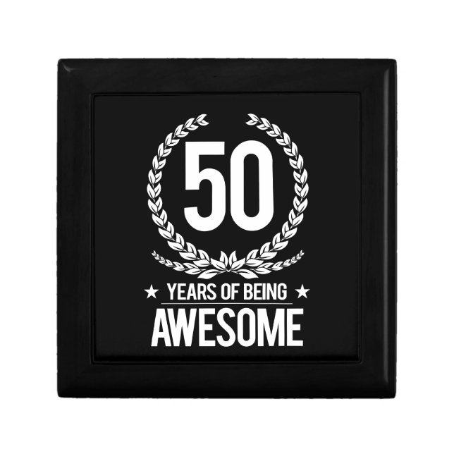 50th Birthday (50 Years Of Being Awesome) Gift Box (Front)