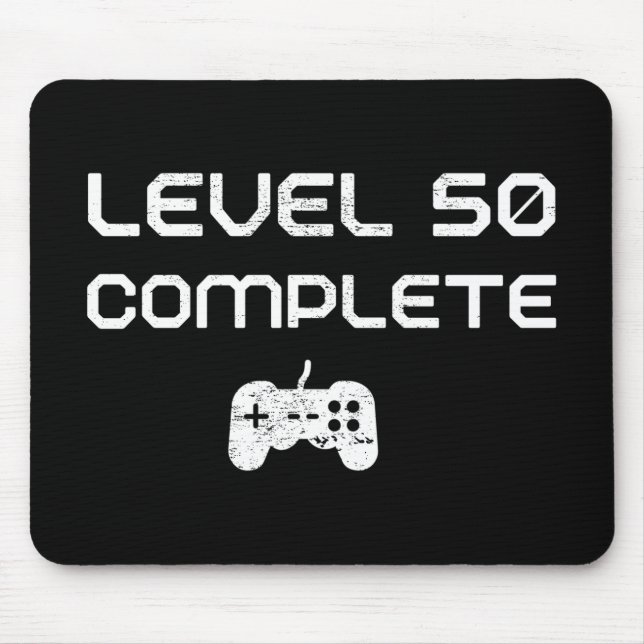 50th Birthday / 50th Anniversary Level 50 Complete Mouse Pad (Front)