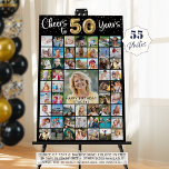 50th Birthday 55 Photo Collage Cheers to Years Foam Board<br><div class="desc">Create a 50th birthday photo memory display foam board utilizing this easy-to-upload photo collage template with 55 pictures of him or her through the years for a fun birthday party decoration and commemorative keepsake. The design features the title CHEERS TO 50 YEARS with gold foil balloon numbers and your custom...</div>