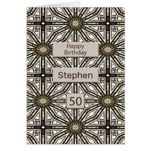 50th Birthday Abstract Mandala Design Cards