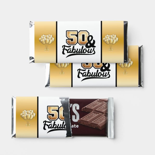 50TH Birthday add message personalize  Hershey Bar Favors (Front)