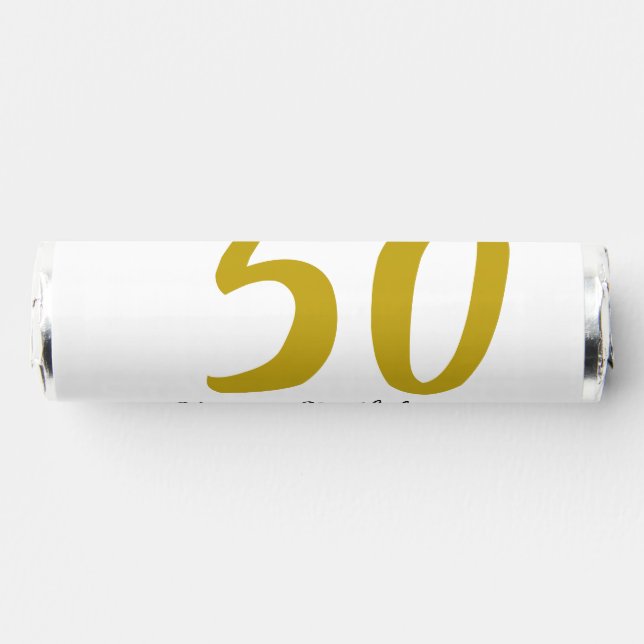 50th birthday add name date year black template go breath savers® mints (Front)