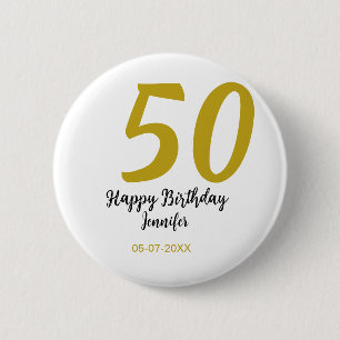 50th birthday add name date year black template go button
