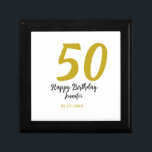 50th birthday add name date year black template go gift box<br><div class="desc">editable design</div>