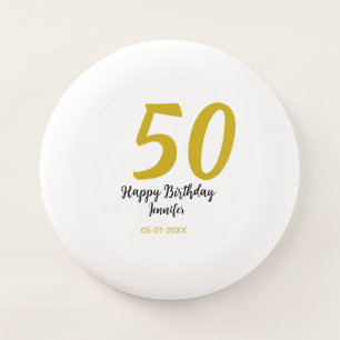 50th birthday add name date year black template go Wham-O frisbee