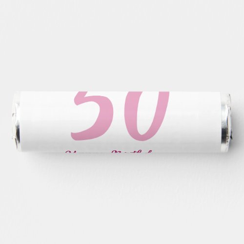 50th birthday add name date year pink red bold breath savers® mints