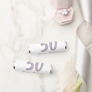 50th birthday add name date year purple brown mode breath savers® mints