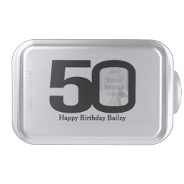 50th birthday add your own photo snap on tin cake pan