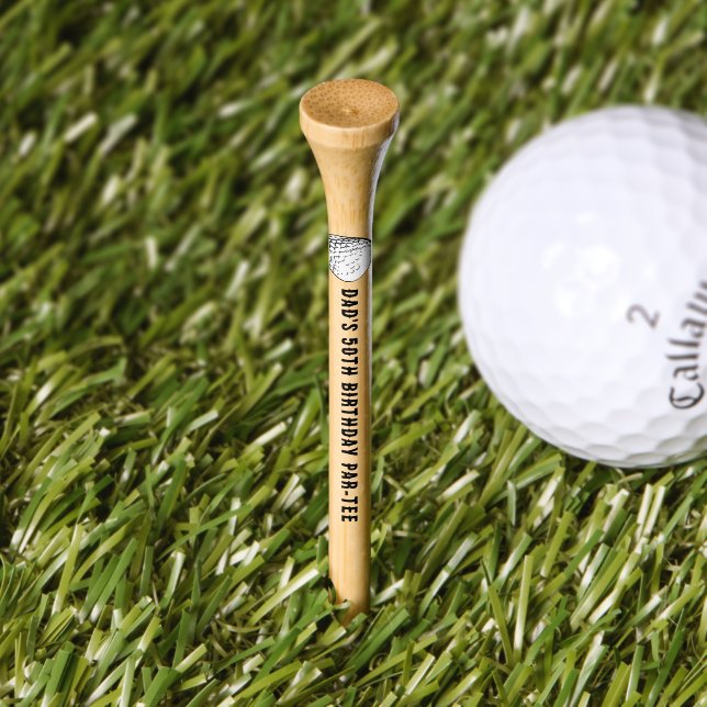 50th Birthday Adult Keepsake Any Year Golf Tee (Grass)