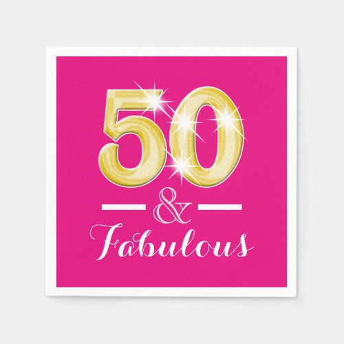 50th birthday and fabulous women paper napkins