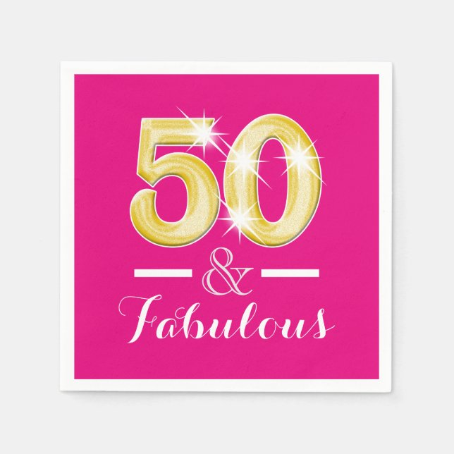 50th birthday and fabulous women paper napkins (Front)