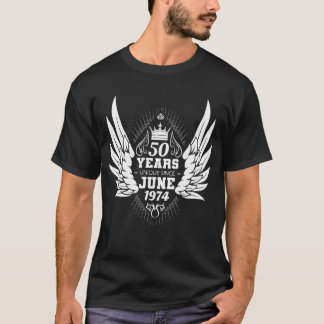 50th Birthday Angel Wings June 1974 T-Shirt