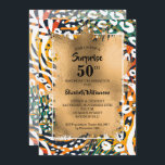 50th Birthday Animal Print Invitation<br><div class="desc">A chic colorful wild animal print pattern overlaid with gold faux foil and your birthday party details in chic lettering is great for a 50th birthday party or ANY AGE,  just change the wording. COORDINATING items available in our store.</div>