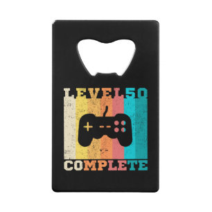 50th Birthday/ Anniversary Level 50 Complete Credit Card Bottle Opener