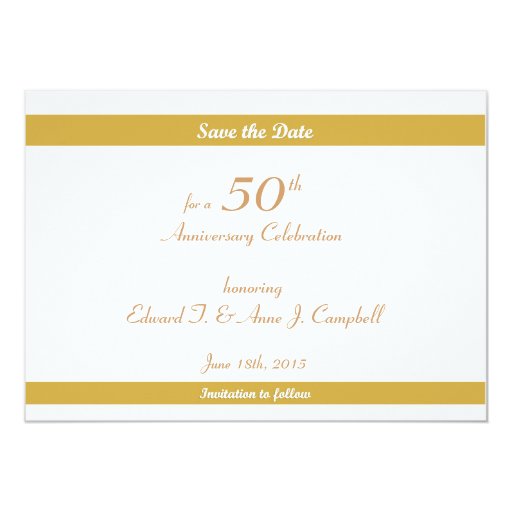 50th Birthday/Anniversary Save the Dates 5x7 Paper Invitation Card | Zazzle