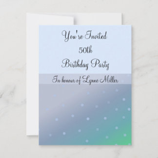 50th Birthday Announcement in Blue