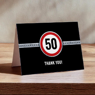 50th Birthday - ANY AGE Letterpress Thank You Card