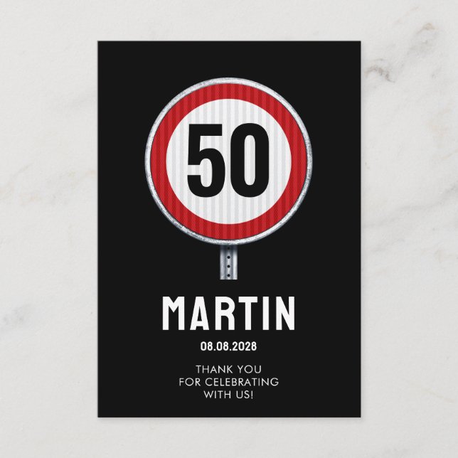 50th Birthday - ANY AGE Thank You Card (Front)