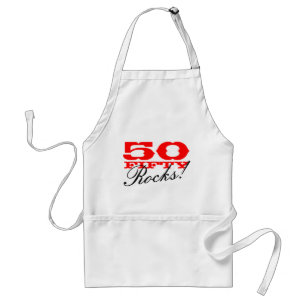 50th Birthday apron Fifty Rocks!