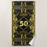 50th Birthday Art Deco Gold Black Great Gatsby
