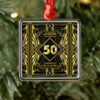 50th Birthday Art Deco Gold Black Great Gatsby