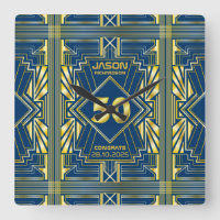 50th Birthday Art Deco Gold Blue Great Gatsby