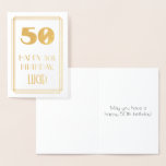[ Thumbnail: 50th Birthday: Art Deco Inspired Look "50" & Name Foil Card ]