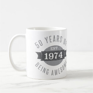 50th Birthday Awesome 1974 Coffee Mug